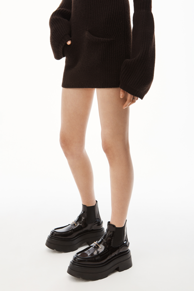 Shop Alexander Wang Long-sleeve Mini Dress In Cashmere Wool In Cola