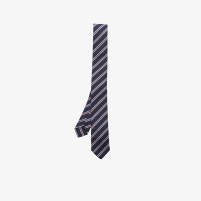 Shop Thom Browne Navy Rwb Stripe Tie In Blue