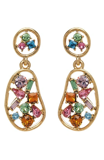 Shop Oscar De La Renta Abstract Crystal Drop Earrings In Multi