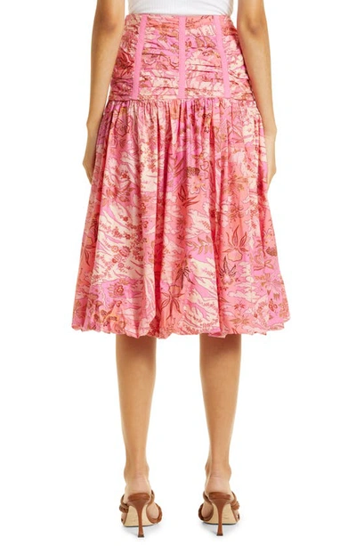 Shop Ulla Johnson Roselani Ruched Skirt In Camellia