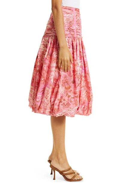 Shop Ulla Johnson Roselani Ruched Skirt In Camellia