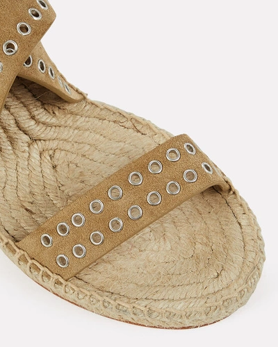 Shop Isabel Marant Iriane Suede Espadrille Wedge Sandals In Beige