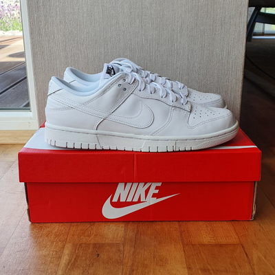 Pre-owned Nike Dunk Low Triple White Weiss Sneaker (w) | Neu | 42 Eu