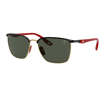Shop Ray Ban Eyeware & Frames & Optical & Sunglasses Rb3673m F06171 56 In Black / Gold / Green