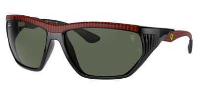 Shop Ray Ban Scuderia Ferrari Dark Green Irregular Unisex Sunglasses Rb8359m F66171 64 In Black,green