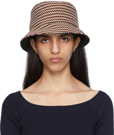 Shop Chloé Multicolor Meril Bob Beach Hat In 651 Red Sand