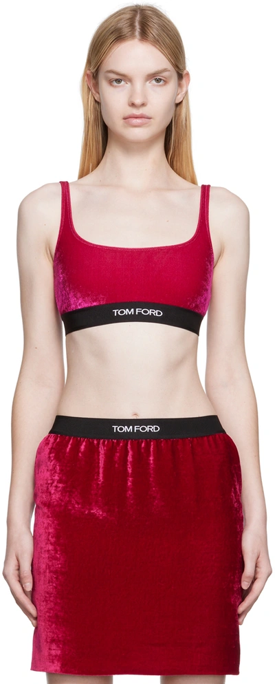 Shop Tom Ford Pink Stretch Bralette In Dp847 Raspberry
