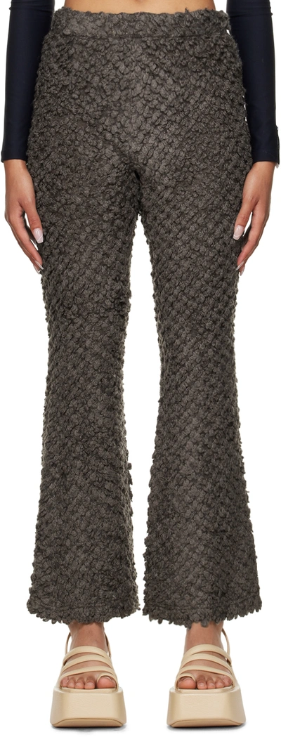 Rokh Brown Flared Trousers In 42darkforestbrown