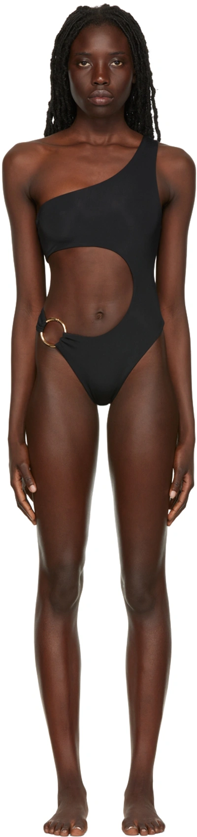 Shop Louisa Ballou Black Half Moon One-piece Swimsuit