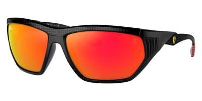 Shop Ray Ban Eyeware & Frames & Optical & Sunglasses Rb8359m F6026q 64 In Black / Brown / Orange