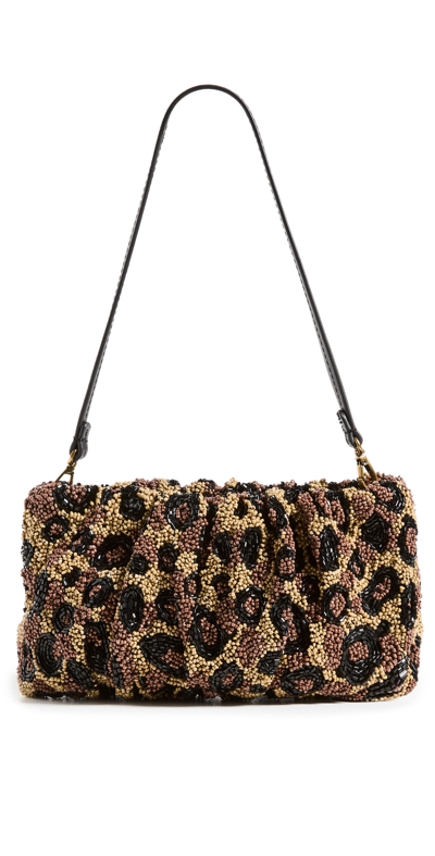 Shop Staud Beaded Bean Bag In Leopard