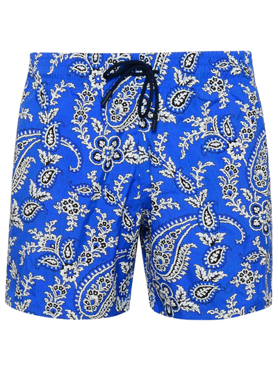Shop Etro Blue Polyamide Swim Shorts