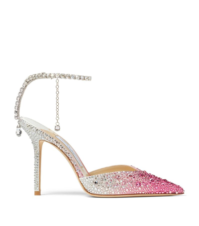 Shop Jimmy Choo Saeda 100 Embellished Pumps In Pink