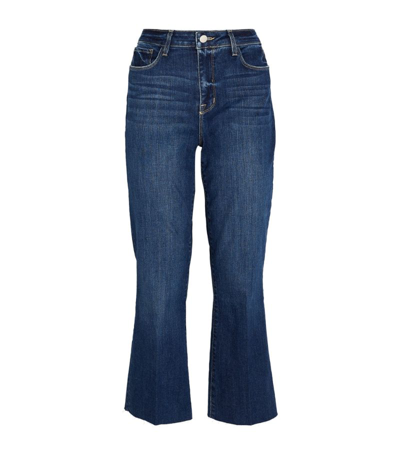 Shop L Agence Kendra High-rise Flared Jeans In Blue