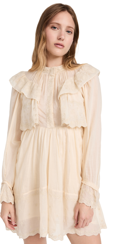 Isabel Marant Étoile Neutral Limpeza Embroidered Cotton Mini Dress In Ivory  | ModeSens