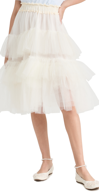 Shop Simone Rocha Elasticated Layered Tutu Skirt Ivory