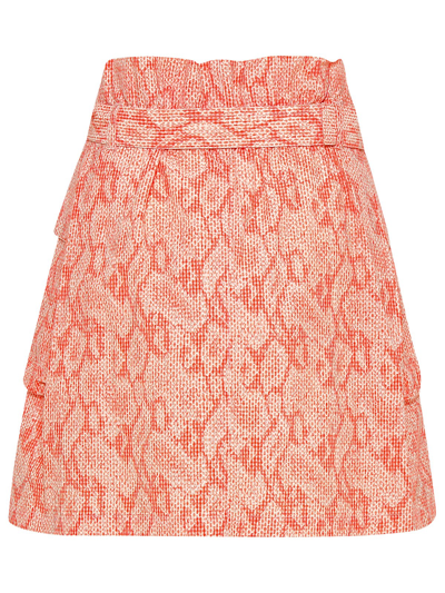 Shop Kenzo Red Viscose Blend Snake Print Skirt In Pink