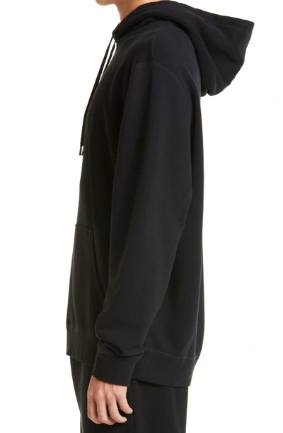 Sunspel Loopback Overhead Cotton Hoodie In Black
