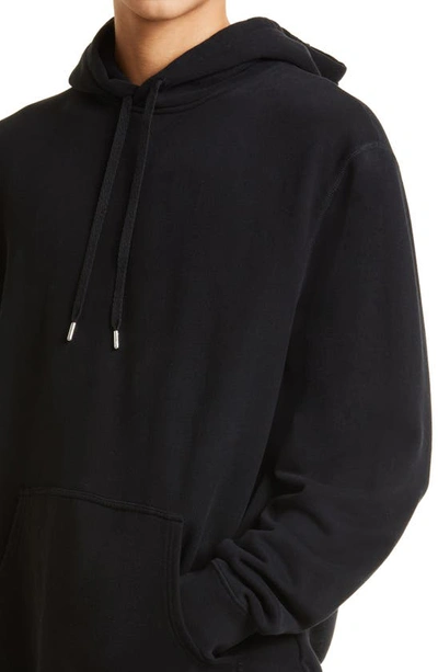 Sunspel Loopback Overhead Cotton Hoodie In Black
