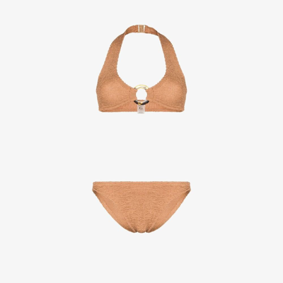 Shop Hunza G Coco Crinkle Bikini - Women's - Nylon/spandex/elastane In Brown