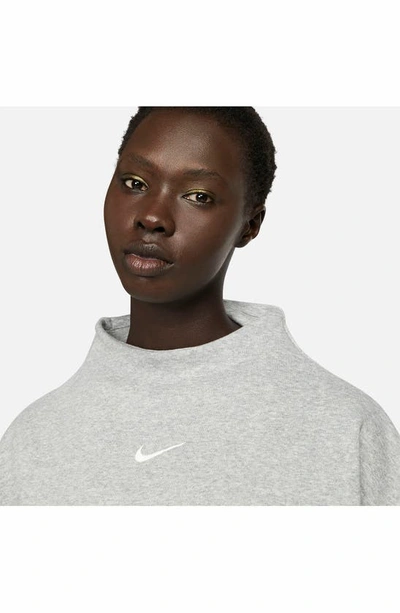 Shop Nike Sportswear Phoenix Fleece Sweatshirt In Dk Grey Heather/ Sail