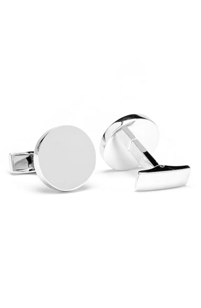 Cufflinks, Inc Round Sterling Silver Engravable Cuff Links In Silver