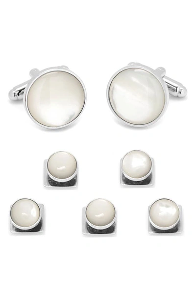 Shop Cufflinks, Inc Mother-of-pearl Cuff Links & Studs Set In White