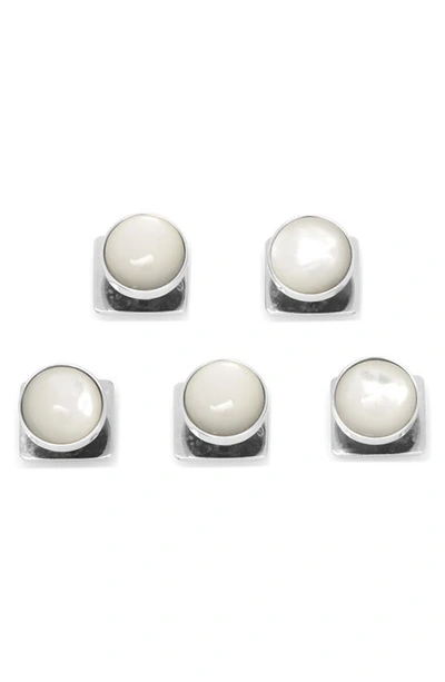 Shop Cufflinks, Inc Mother-of-pearl Cuff Links & Studs Set In White