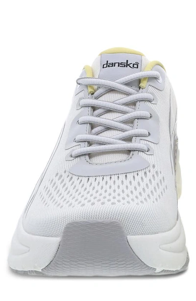 Shop Dansko Pace Sneaker In White/ Yellow Mesh