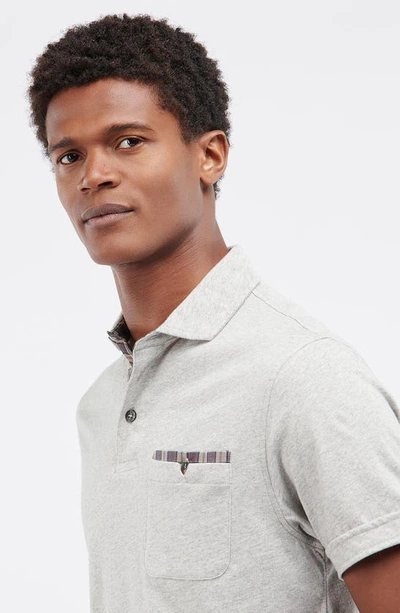 Shop Barbour Corpatch Pocket Polo In Grey Marl/ Stone