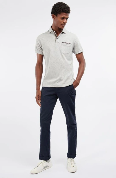 Shop Barbour Corpatch Pocket Polo In Grey Marl/ Stone