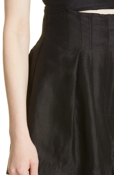 Shop Aje Evermore Pleat High Waist Shorts In Black