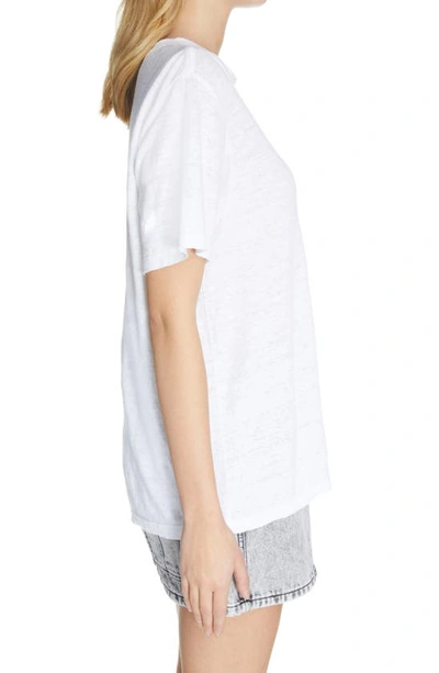 Isabel Marant Étoile Linen Tshirt With Logo In Pink / White