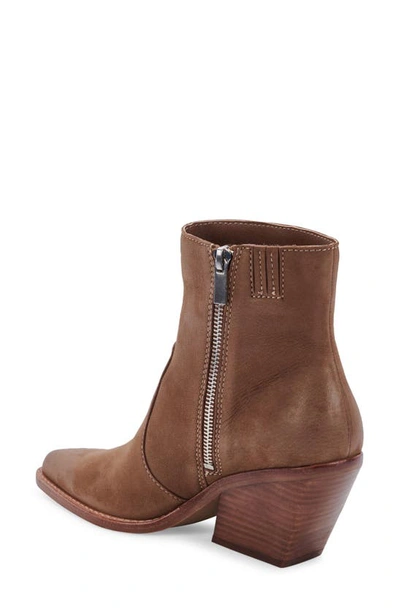 Dolce Vita Volli Pointed Toe Bootie In Brown Suede