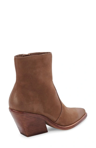 Dolce Vita Volli Pointed Toe Bootie In Brown Suede
