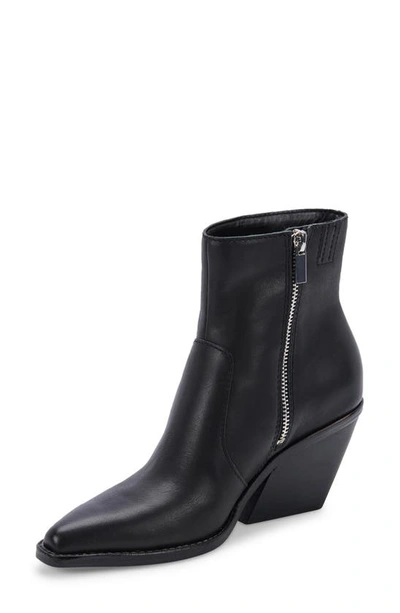 Shop Dolce Vita Volli Pointed Toe Bootie In Black Leather