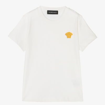 Shop Versace White Cotton Medusa T-shirt