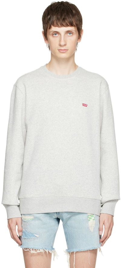 Shop Levi's Gray Core Ng Crew Sweatshirt In Light Mist Heather
