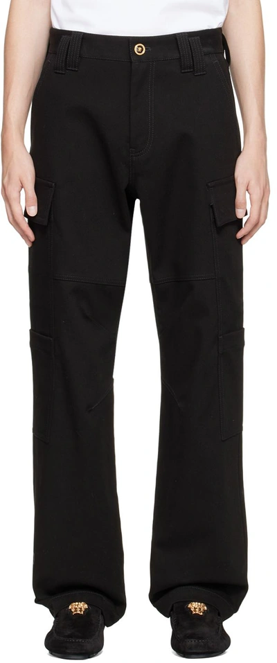 Shop Versace Black Medusa Cargo Pants In 1b000 Nero