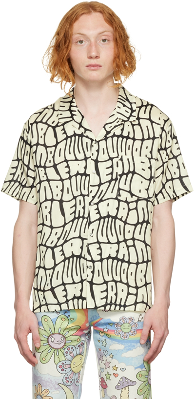 Shop Double Rainbouu White & Black Tropical Shirt In Lava Logo