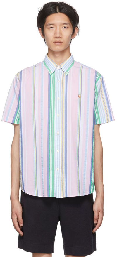 Shop Polo Ralph Lauren Pink Cotton Shirt In 5566 Pink/blue Multi