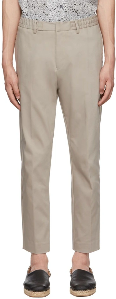 Shop Tiger Of Sweden Taupe Traven Trousers In 13q - Ivory