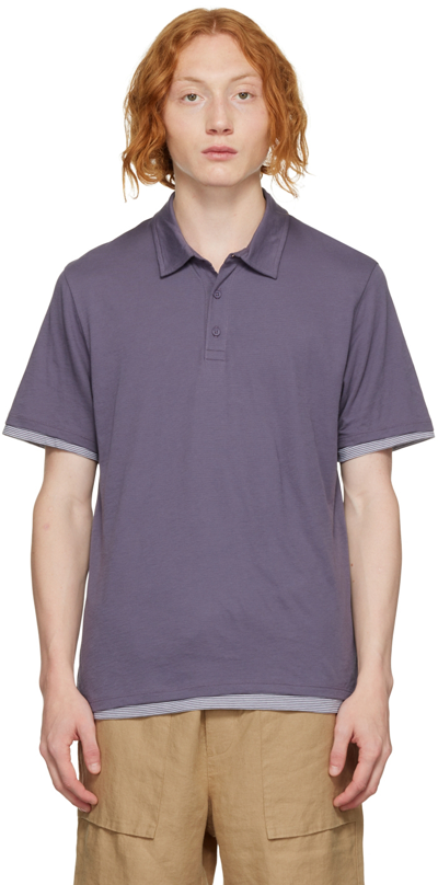 Shop Vince Purple Double Layer Polo In Barrymore/barrymore