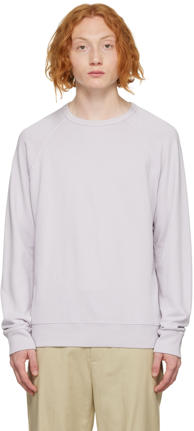 Shop Vince Purple Garment Dye Sweatshirt In Purple Dust-534pdu