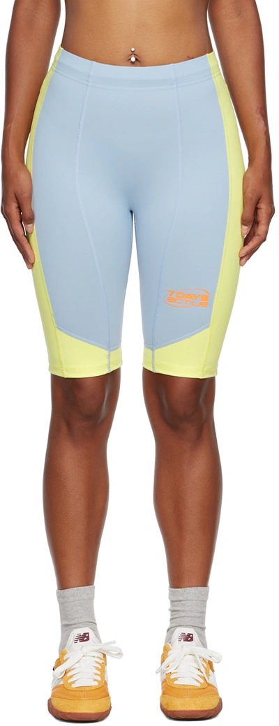 7 Days Active Blue Cam Sport Shorts In 337 Blue Fog