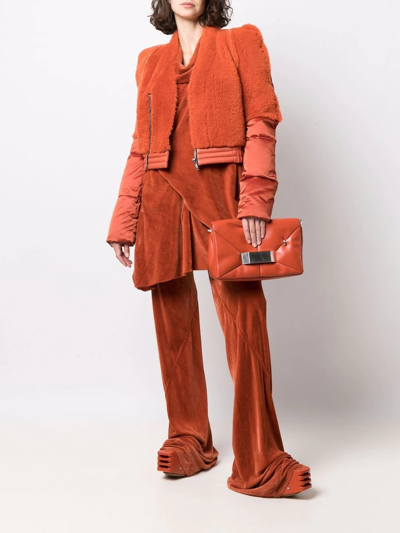 Rick Owens Bionic Reversible Padded Bomber Jacket In Orange