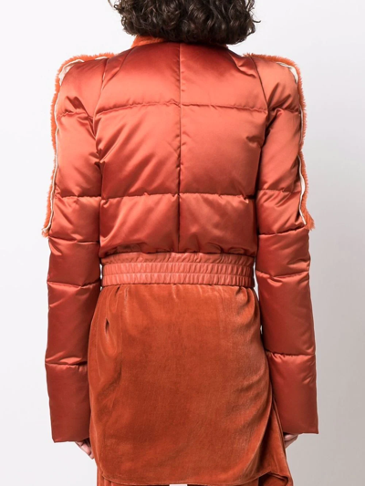 Rick Owens Bionic Reversible Padded Bomber Jacket In Orange