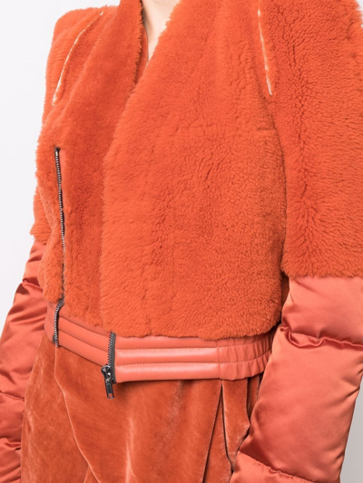 Rick Owens Bionic Reversible Padded Bomber Jacket In Orange