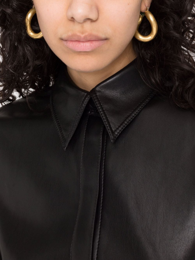 Nanushka Black Halli Shirt Vegan Leather Dress In Black