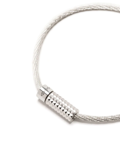 Shop Le Gramme Pyramid-plaque Detail Bracelet In Silver